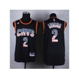 NBA Cleveland Cavaliers #2 Kyrie Irving Black jerseys(USA Flag Fashion)