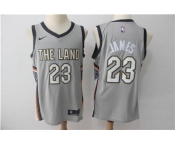 Nike Cavaliers #23 LeBron James Gray Nike City Edition Swingman Jersey