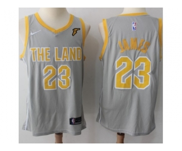 Nike Cleveland Cavaliers #23 LeBron James Gray NBA Swingman City Edition Jersey