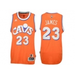 adidas Cleveland Cavaliers #23 LeBron James Orange Hardwood Classics Swingman Jersey