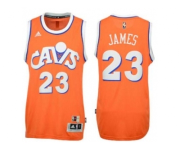 adidas Cleveland Cavaliers #23 LeBron James Orange Hardwood Classics Swingman Jersey