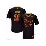 adidas Cleveland Cavaliers #26 Kyle Korver Black Short Sleeve Swingman Jersey