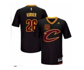 adidas Cleveland Cavaliers #26 Kyle Korver Black Short Sleeve Swingman Jersey