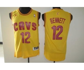 nba cleveland cavaliers #12 bennett yellow[revolution 30 swingman]