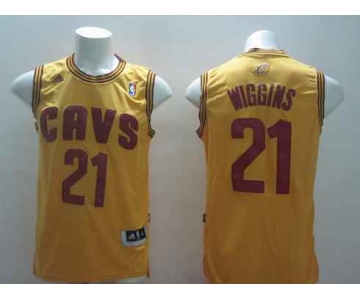 nba cleveland cavaliers #21 wiggins yellow[revolution 30 swingman]