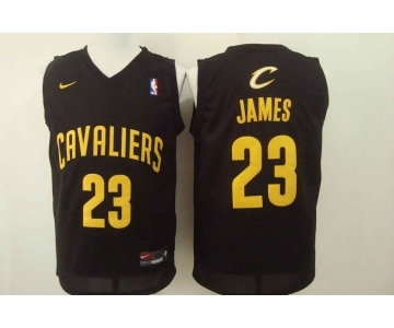 nba cleveland cavaliers #23 james black with yellow[Nike Logo]