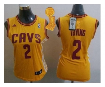 NBA Women Cavaliers #2 Kyrie Irving Gold Alternate The Champions Patch Stitched Jerseys