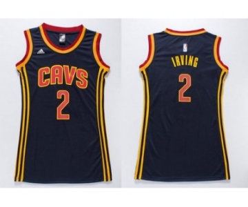 NBA Women Cavaliers #2 Kyrie Irving Navy Blue Dress Stitched Jerseys