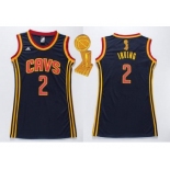 NBA Women Cavaliers #2 Kyrie Irving Navy Blue The Champions Patch Dress Stitched Jerseys