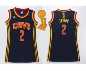 NBA Women Cavaliers #2 Kyrie Irving Navy Blue The Champions Patch Dress Stitched Jerseys