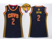 NBA Women Cavaliers #2 Kyrie Irving Navy Blue The Finals Patch Dress Stitched Jerseys