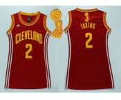 NBA Women Cavaliers #2 Kyrie Irving Red The Champions Patch Dress Stitched Jerseys