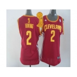 NBA Women Cavaliers #2 Kyrie Irving Red The Champions Patch Women's Road Stitched Jerseys