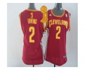 NBA Women Cavaliers #2 Kyrie Irving Red The Champions Patch Women's Road Stitched Jerseys