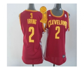 NBA Women Cavaliers #2 Kyrie Irving Red The Champions Patch Women's Road Stitched Jerseys