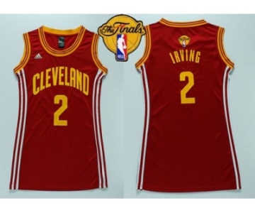 NBA Women Cavaliers #2 Kyrie Irving Red The Finals Patch Dress Stitched Jerseys