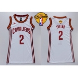 NBA Women Cavaliers #2 Kyrie Irving White The Finals Patch Dress Stitched Jerseys