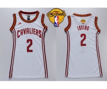 NBA Women Cavaliers #2 Kyrie Irving White The Finals Patch Dress Stitched Jerseys