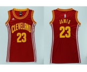 NBA Women Cavaliers #23 LeBron James Red Dress Stitched Jerseys