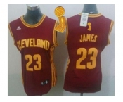 NBA Women Cavaliers #23 LeBron James Red The Champions Patch Road Stitched Jerseys