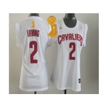 NBA Women Cleveland Cavaliers #2 Kyrie Irving White The Champions Patch Fashion Stitched Jerseys