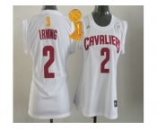 NBA Women Cleveland Cavaliers #2 Kyrie Irving White The Champions Patch Fashion Stitched Jerseys