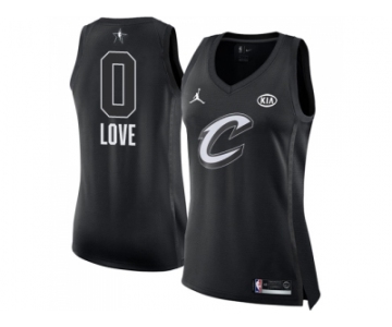 Women Nike Cleveland Cavaliers #0 Kevin Love Black NBA Jordan Swingman 2018 All-Star Game Jersey