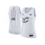 Women Nike Cleveland Cavaliers #0 Kevin Love White NBA Jordan Swingman 2018 All-Star Game Jersey