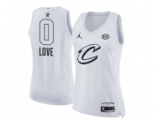 Women Nike Cleveland Cavaliers #0 Kevin Love White NBA Jordan Swingman 2018 All-Star Game Jersey