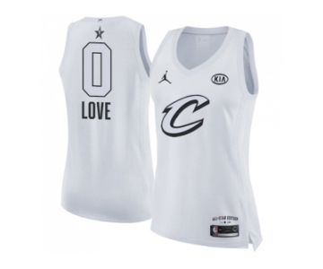 Women Nike Cleveland Cavaliers #0 Kevin Love White NBA Jordan Swingman 2018 All-Star Game Jersey