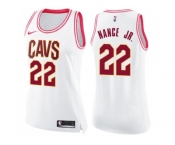 Women Nike Cleveland Cavaliers #22 Larry Nance Jr. White Pink NBA Swingman Fashion Jersey