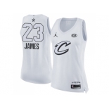 Women Nike Cleveland Cavaliers #23 LeBron James White NBA Jordan Swingman 2018 All-Star Game Jersey