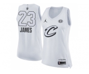 Women Nike Cleveland Cavaliers #23 LeBron James White NBA Jordan Swingman 2018 All-Star Game Jersey