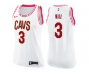 Women Nike Cleveland Cavaliers #3 George Hill White Pink NBA Swingman Fashion Jersey