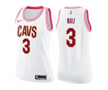 Women Nike Cleveland Cavaliers #3 George Hill White Pink NBA Swingman Fashion Jersey