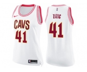 Women Nike Cleveland Cavaliers #41 Ante Zizic White Pink NBA Swingman Fashion Jersey