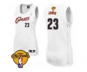 Women's Adidas Cleveland Cavaliers #23 LeBron James Swingman White Home 2017 The Finals Patch NBA Jersey