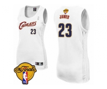 Women's Adidas Cleveland Cavaliers #23 LeBron James Swingman White Home 2017 The Finals Patch NBA Jersey