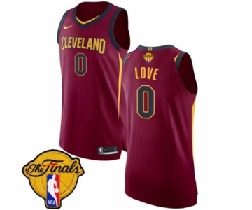 Women's Nike Cleveland Cavaliers #0 Kevin Love Authentic Maroon 2018 NBA Finals Bound NBA Jersey - Icon Edition