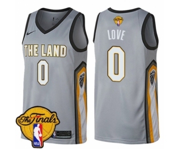 Women's Nike Cleveland Cavaliers #0 Kevin Love Swingman Gray 2018 NBA Finals Bound NBA Jersey - City Edition