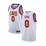 Women's Nike Cleveland Cavaliers #0 Kevin Love Swingman White Home NBA Jersey - Association Edition