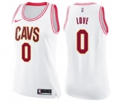 Women's Nike Cleveland Cavaliers #0 Kevin Love Swingman White Pink Fashion NBA Jersey