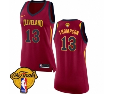 Women's Nike Cleveland Cavaliers #13 Tristan Thompson Authentic Maroon 2018 NBA Finals Bound NBA Jersey - Icon Edition