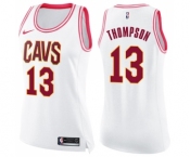 Women's Nike Cleveland Cavaliers #13 Tristan Thompson Swingman White Pink Fashion NBA Jersey