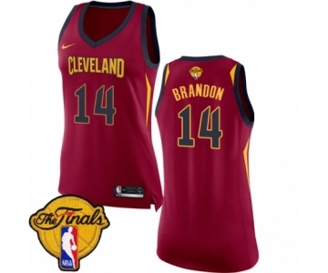 Women's Nike Cleveland Cavaliers #14 Terrell Brandon Authentic Maroon 2018 NBA Finals Bound NBA Jersey - Icon Edition