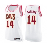 Women's Nike Cleveland Cavaliers #14 Terrell Brandon Swingman White Pink Fashion NBA Jersey