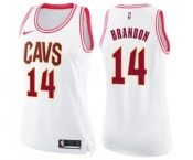 Women's Nike Cleveland Cavaliers #14 Terrell Brandon Swingman White Pink Fashion NBA Jersey