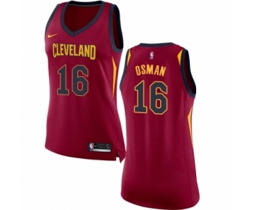 Women's Nike Cleveland Cavaliers #16 Cedi Osman Authentic Maroon NBA Jersey - Icon Edition