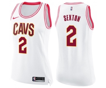 Women's Nike Cleveland Cavaliers #2 Collin Sexton Swingman White Pink Fashion NBA Jersey