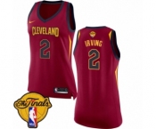 Women's Nike Cleveland Cavaliers #2 Kyrie Irving Authentic Maroon 2018 NBA Finals Bound NBA Jersey - Icon Edition